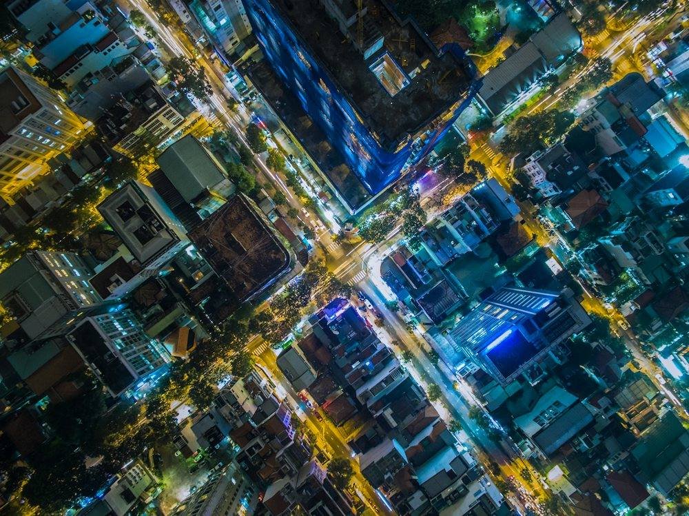 Bird's-eye view of a city