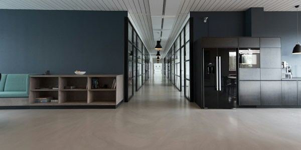 A modern office corridor